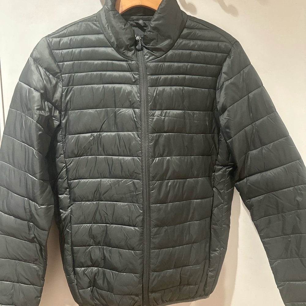 72D Jeanswear Lightweight Puffer Jacket Small Dark Green Quilted Coat